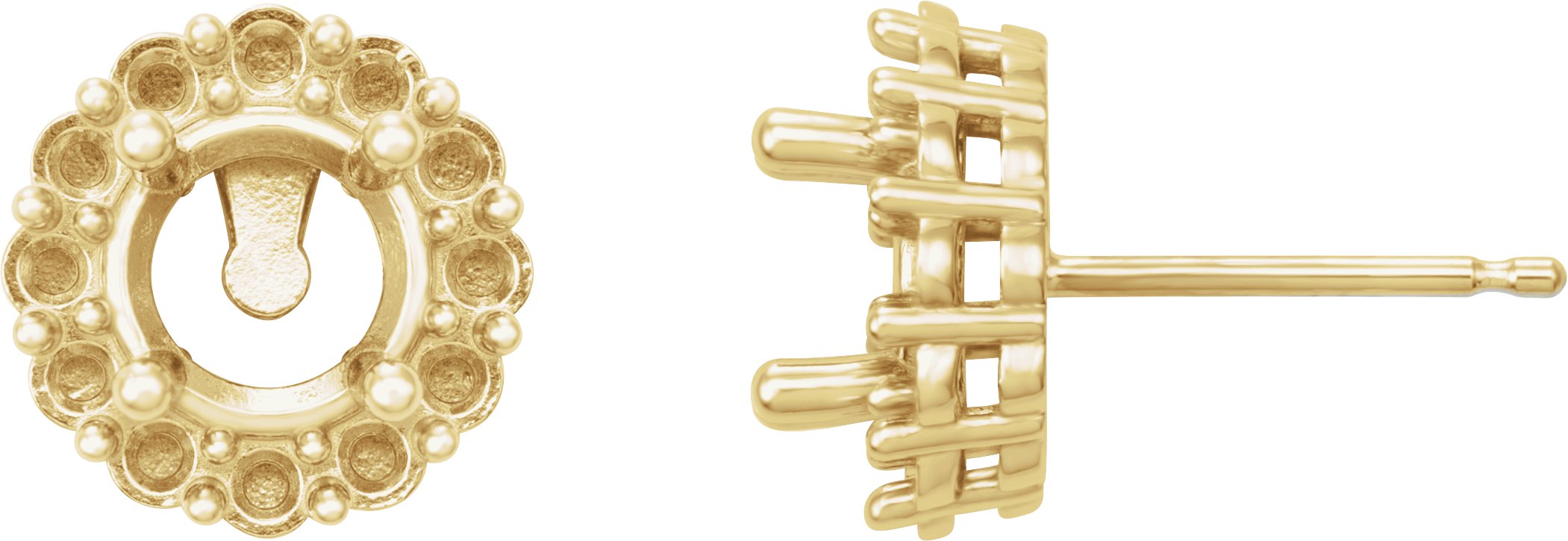 Round 4-Prong Halo-Style Earrings