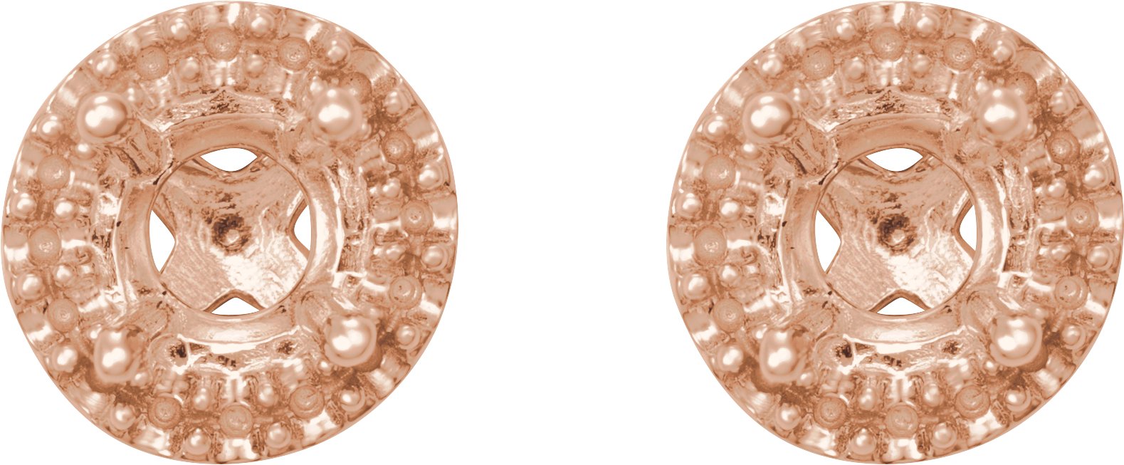 Round 4-Prong Halo-Style Earrings
