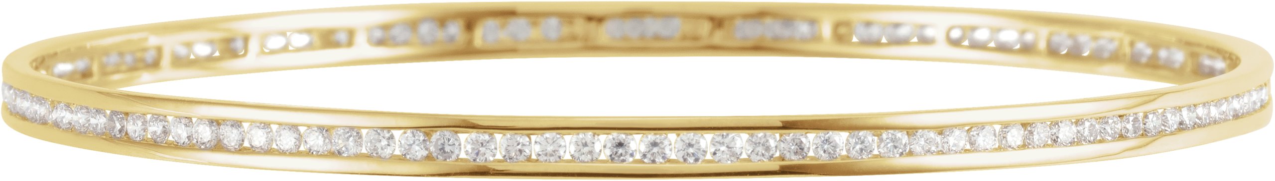 14K Yellow  2 1/4 CTW Natural Diamond Stackable Bangle 8" Bracelet