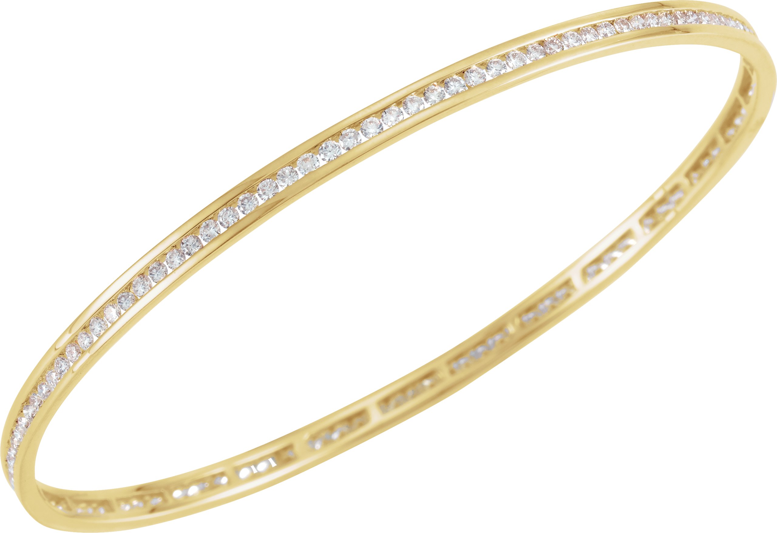 14K Yellow  2 1/4 CTW Natural Diamond Stackable Bangle 8 Bracelet