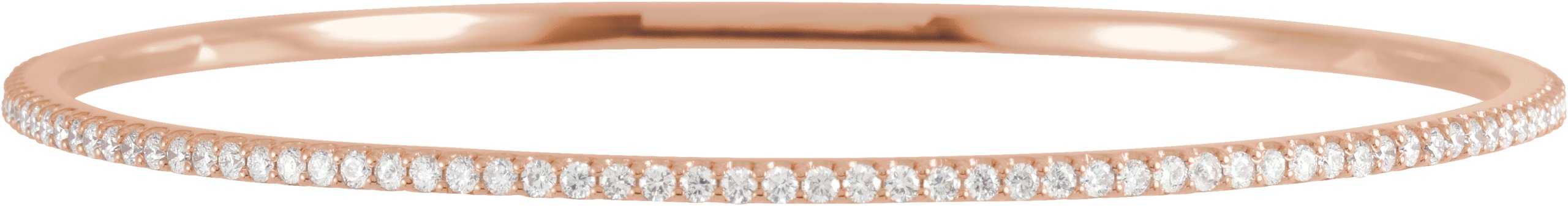 14K Rose 2 CTW Natural Diamond Stackable Bangle 8" Bracelet