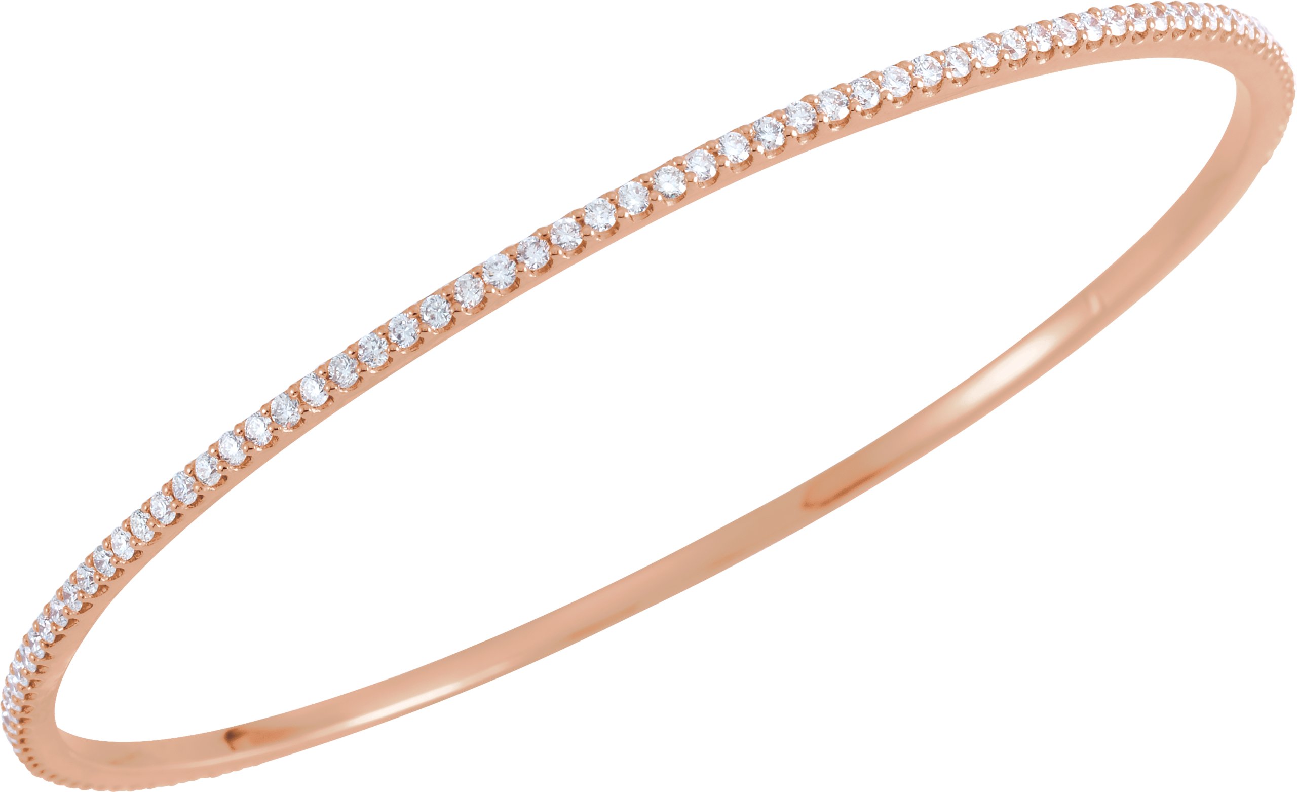 14K Rose 2 CTW Diamond Stackable Bangle 8