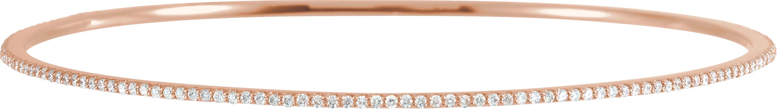 14K Rose 1 CTW Natural Diamond Stackable Bangle 8" Bracelet