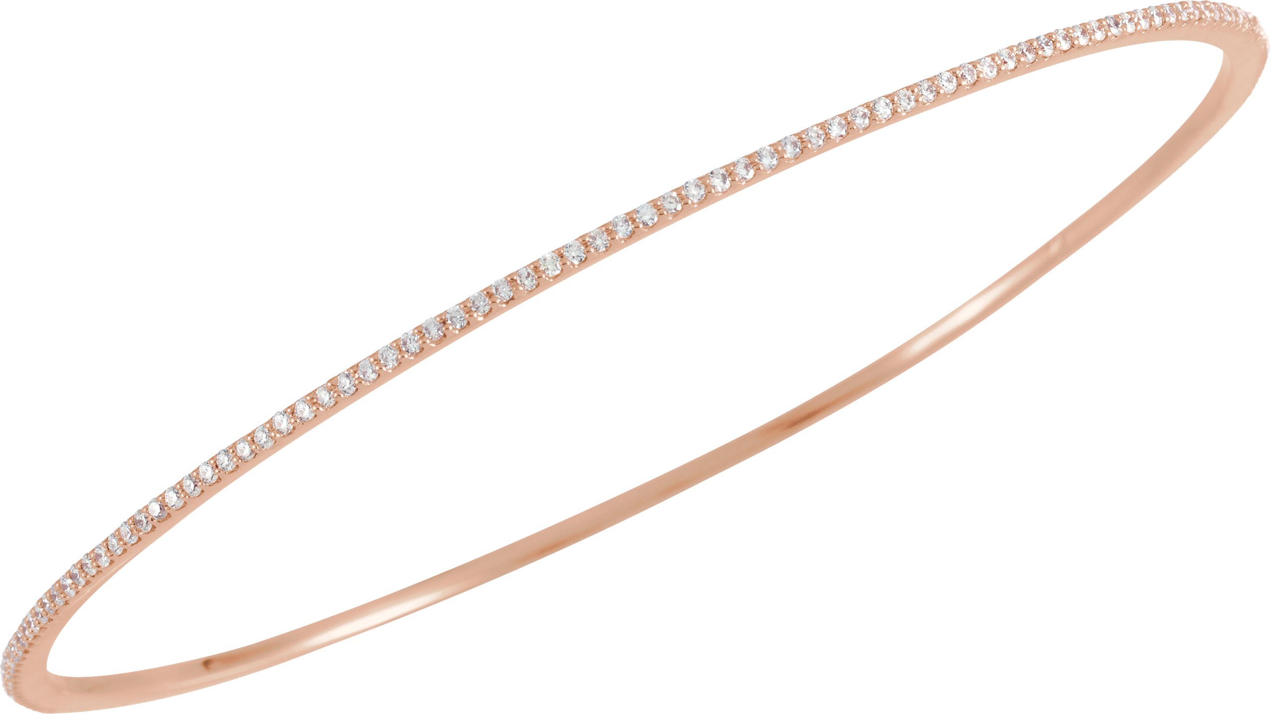 14K Rose 1 CTW Natural Diamond Stackable Bangle 8 Bracelet