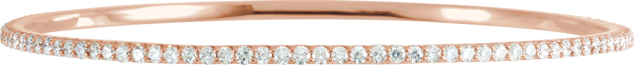 14K Rose 3 CTW Natural Diamond Stackable Bangle 8" Bracelet