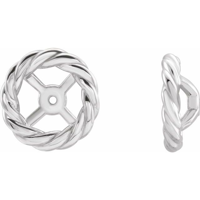 Sterling Silver Rope Earring Jackets     