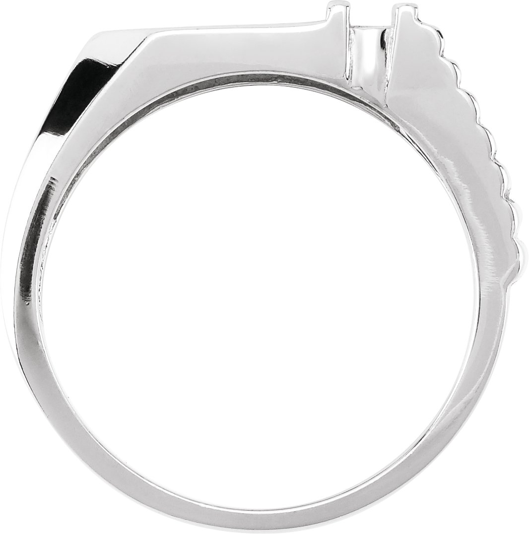 1/5 CTW Natural Diamond Ring 1/5 CTW Natural Diamond 10.5x10 mm Geometric Signet Ring view 2