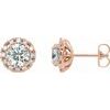 14K Rose .75 CTW Diamond Halo Style Earrings Ref 16042331