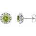 Sterling Silver 5 mm Natural Peridot & 1/3 CTW Natural Diamond Halo-Style Earrings