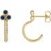 14K Yellow Natural Blue Sapphire & 1/4 CTW Natural Diamond J-Hoop Earrings