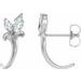 Platinum Natural White Sapphire Floral J-Hoop Earrings