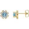 14K Yellow Aquamarine and .20 CTW Diamond Earrings Ref 15389330