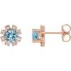 14K Rose Aquamarine and .20 CTW Diamond Earrings Ref 15389331