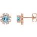 14K Rose Natural Aquamarine & .06 CTW Natural Diamond Earrings
