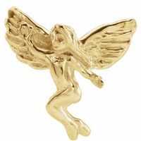 14K Yellow 13x12 mm Dancing Angel Lapel Pin