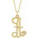 14K Yellow Gold-Plated .02 CT Diamond Script Initial A 16-18