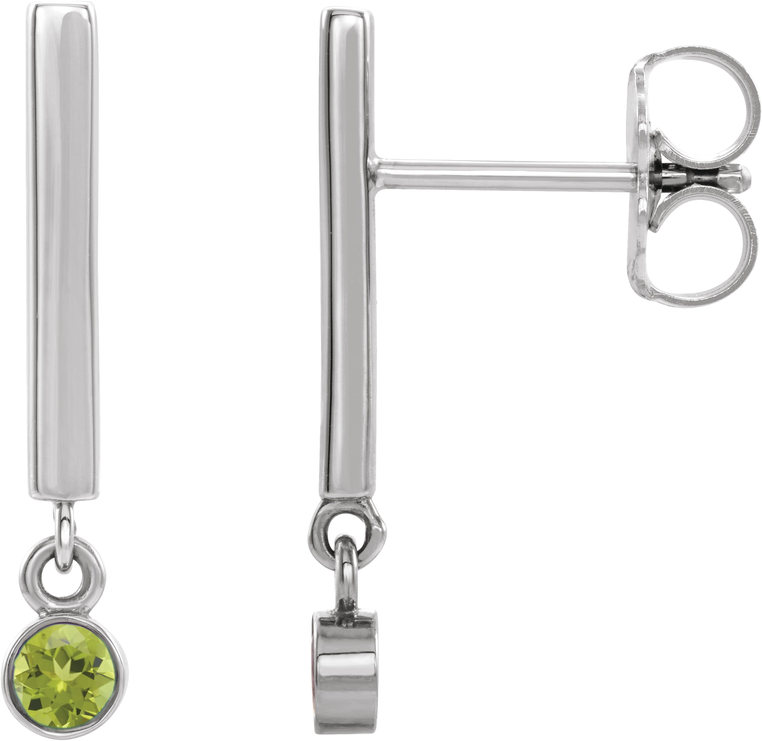 Platinum Peridot Bar Earrings Ref. 15656134