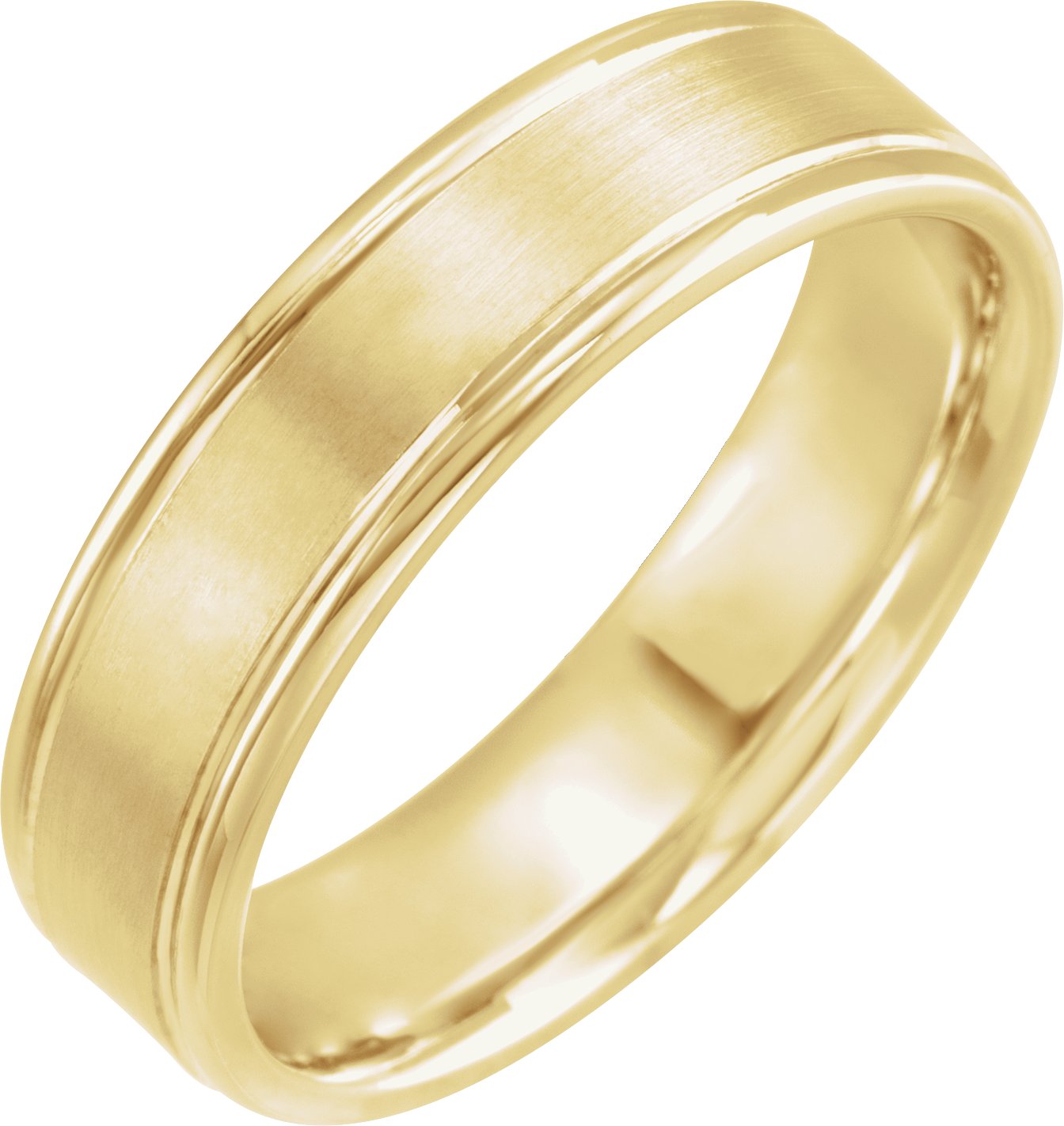 14K Yellow 6 mm Grooved Band Size 8.5