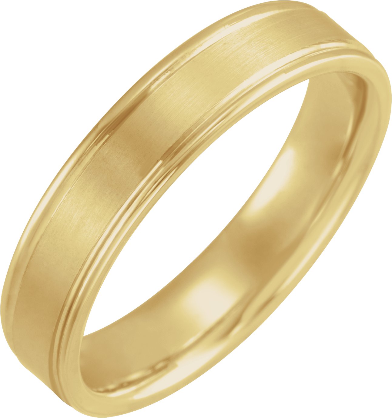 14K Yellow 5 mm Grooved Band Size 9.5