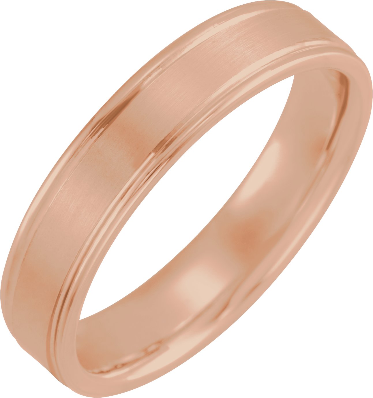 14K Rose 5 mm Grooved Band Size 6.5 Ref 16341787