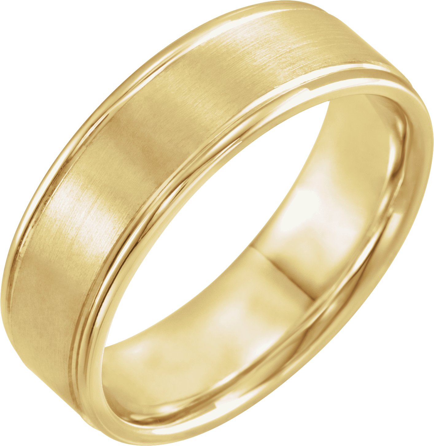14K Yellow 7 mm Grooved Band Size 10