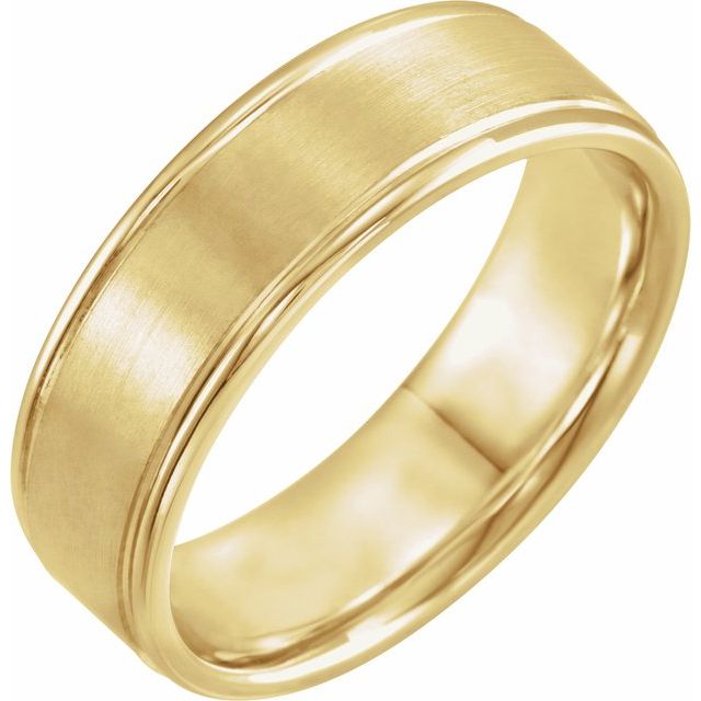 14K Yellow 7 mm Grooved Band Size 11