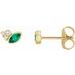 14K Yellow Natural Emerald & .05 CTW Natural Diamond Earrings