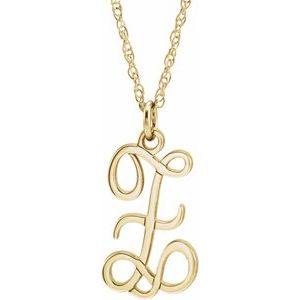 14K Yellow Gold-Plated Sterling Silver Script Initial Z 16-18" Necklace
