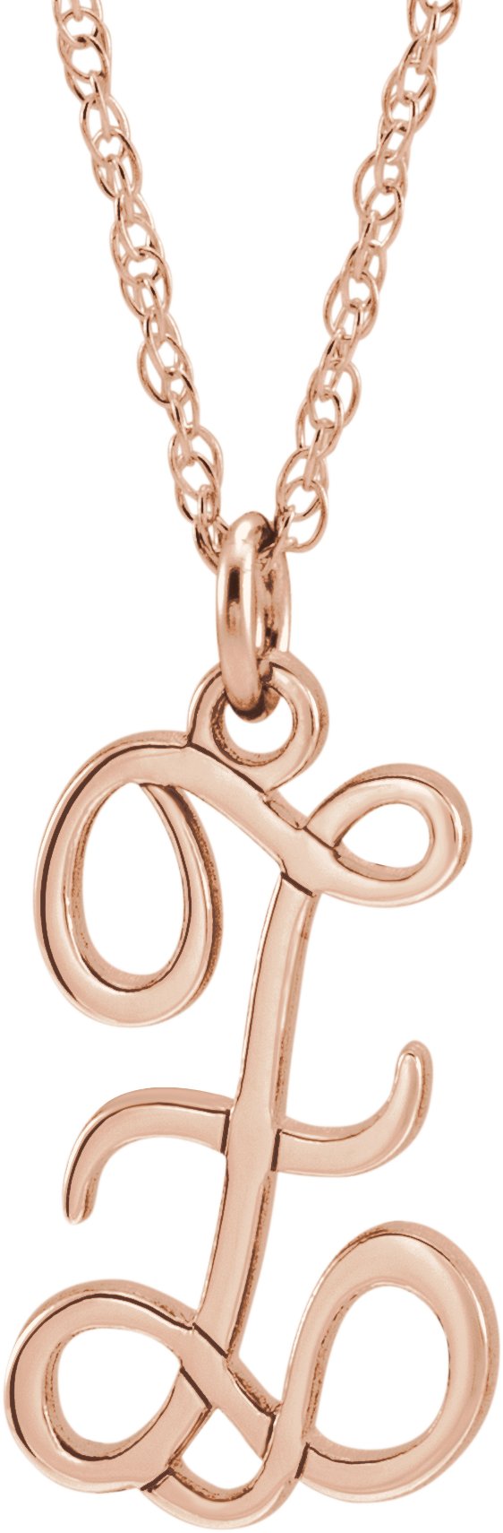 14K Rose Gold-Plated Sterling Silver Script Initial Z 16-18" Necklace