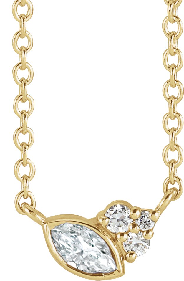 14K Yellow 1/10 CTW Natural Diamond 18" Necklace 