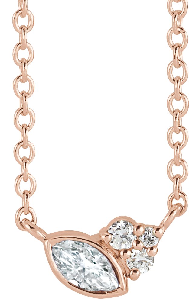 14K Rose 1/10 CTW Diamond 18" Necklace 