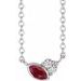 Sterling Silver Natural Ruby & .03 CTW Natural Diamond 18