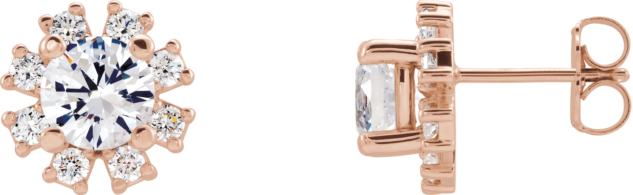 14K Rose Sapphire and .50 CTW Diamond Earrings Ref 15389553