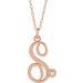 14K Rose Gold-Plated Sterling Silver .02 CT Diamond Script Initial S 16-18