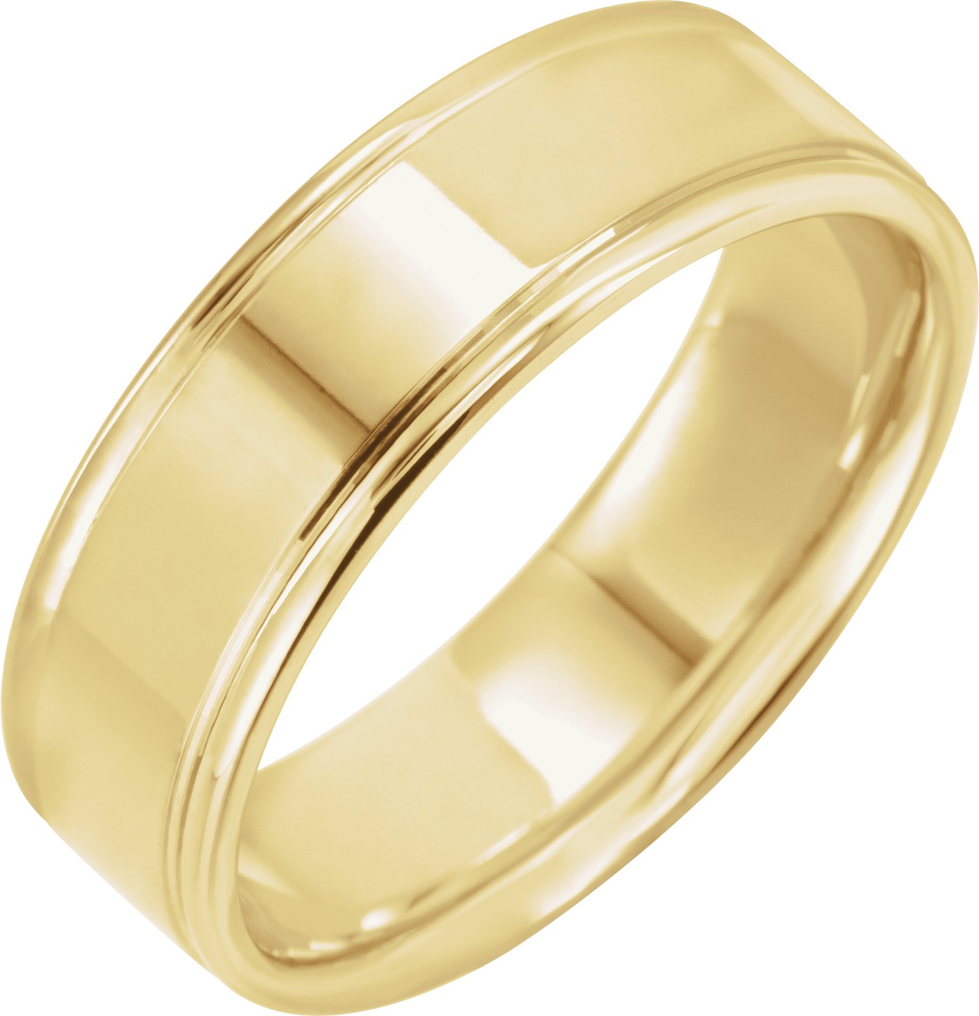 14K Yellow 7 mm Grooved Band Size 11