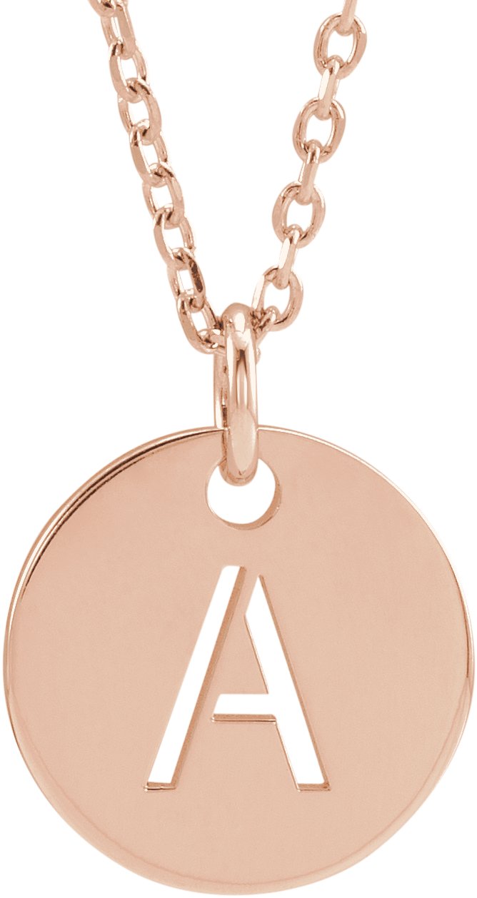 18K Rose Gold-Plated Sterling Silver Initial A 16-18