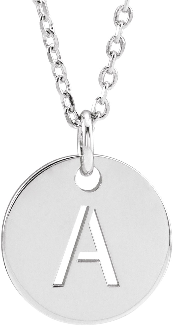 14K White Initial A 16-18" Necklace