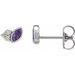 Sterling Silver Lab-Grown Alexandrite & .05 CTW Natural Diamond Earrings