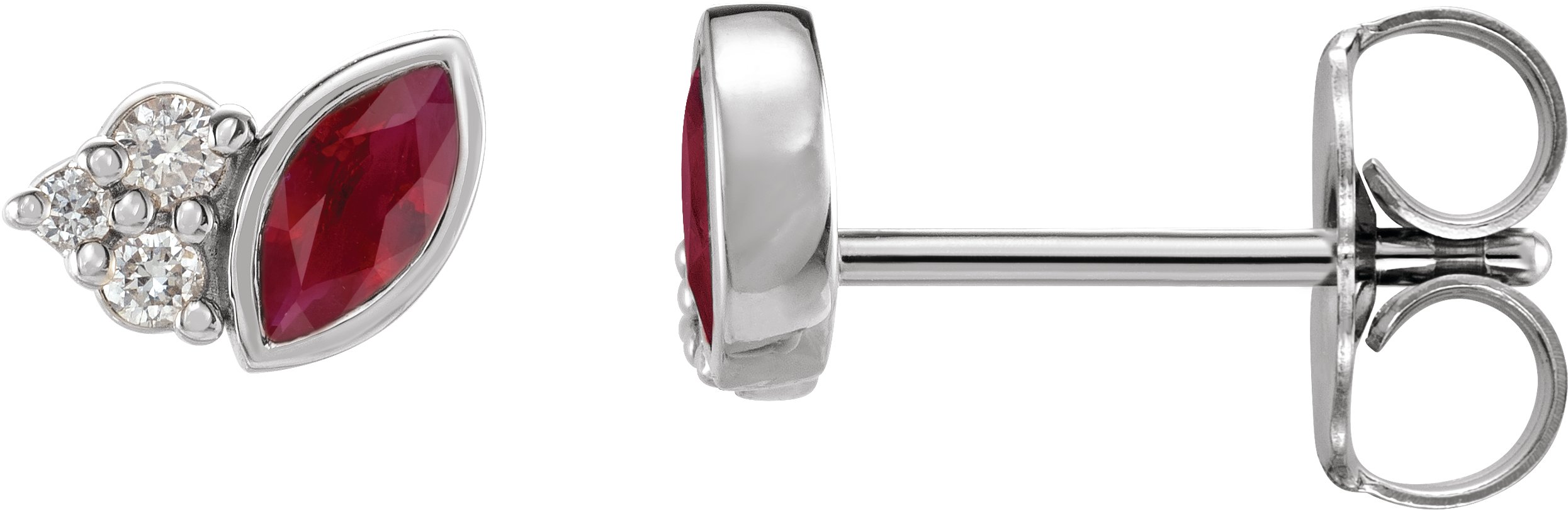 Sterling Silver Chatham Lab Created Ruby and .05 CTW Diamond Earrings Ref. 16501437