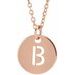 18K Rose Gold-Plated Sterling Silver Initial B 10 mm Disc 16-18