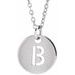 Sterling Silver Initial B 10 mm Disc 16-18