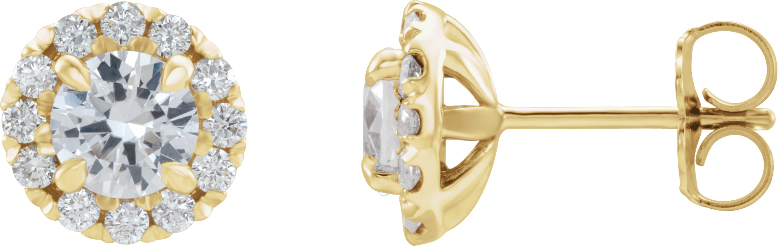 14K Yellow .75 CTW Diamond Halo Style Earrings Ref 16042314