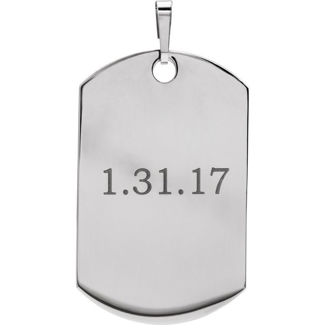 Stainless Steel Engravable Dog Tag Pendant