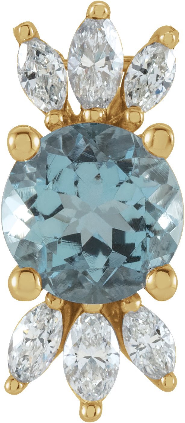 14K Yellow Aquamarine and .25 CTW Diamond Pendant Ref. 16178720