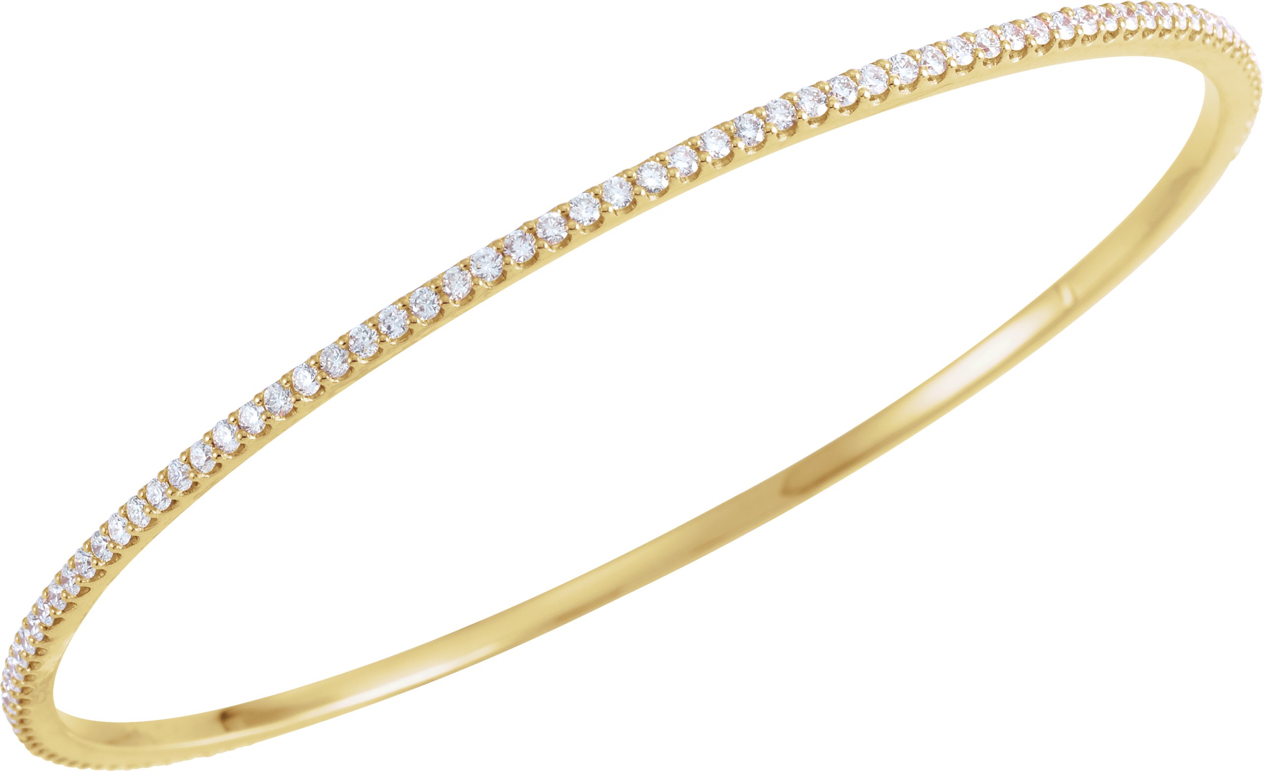 14K Yellow 2 CTW Diamond Stackable Bangle 8 Bracelet