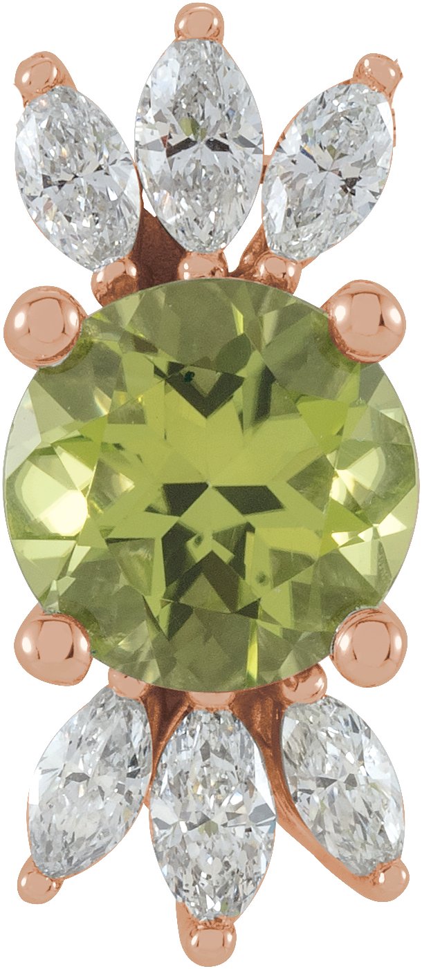 14K Rose Peridot and .25 CTW Diamond Pendant Ref. 16178751