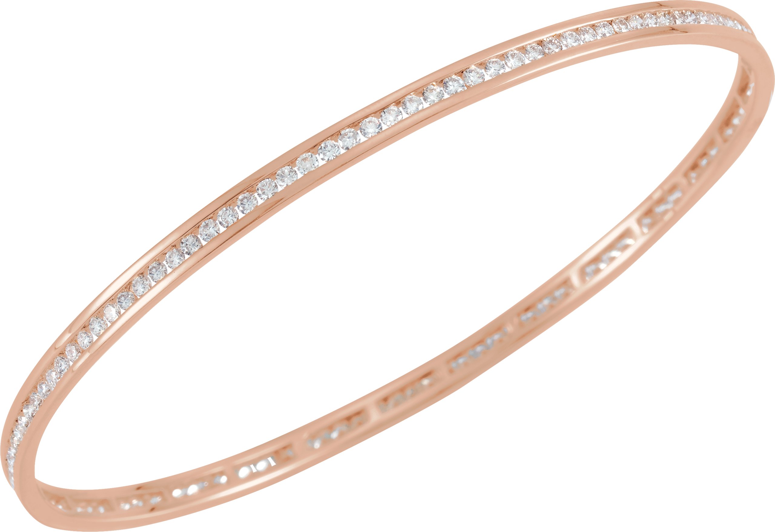 14K Rose 2 1/4 CTW Diamond Stackable Bangle 8 Bracelet