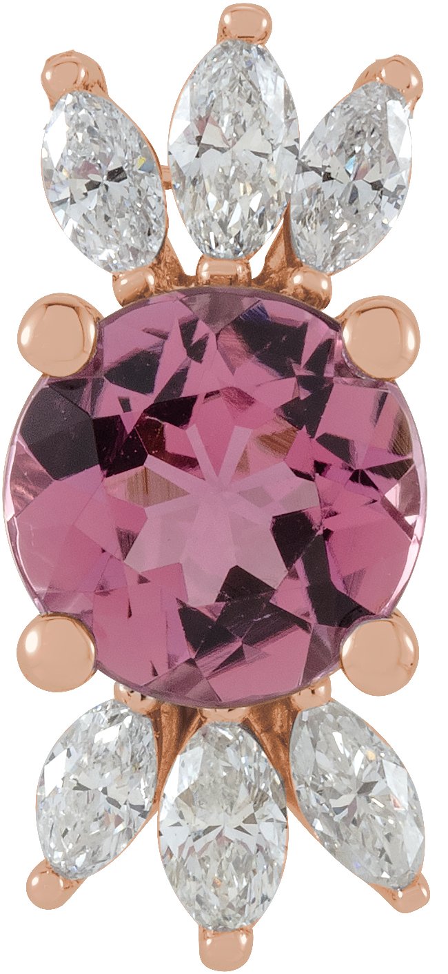 14K Rose Pink Tourmaline and .25 CTW Diamond Pendant Ref. 16178761