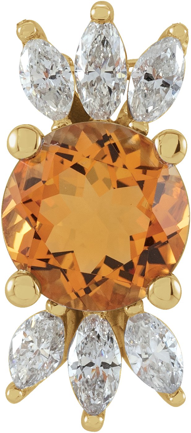 14K Yellow Citrine and .25 CTW Diamond Pendant Ref. 16178765