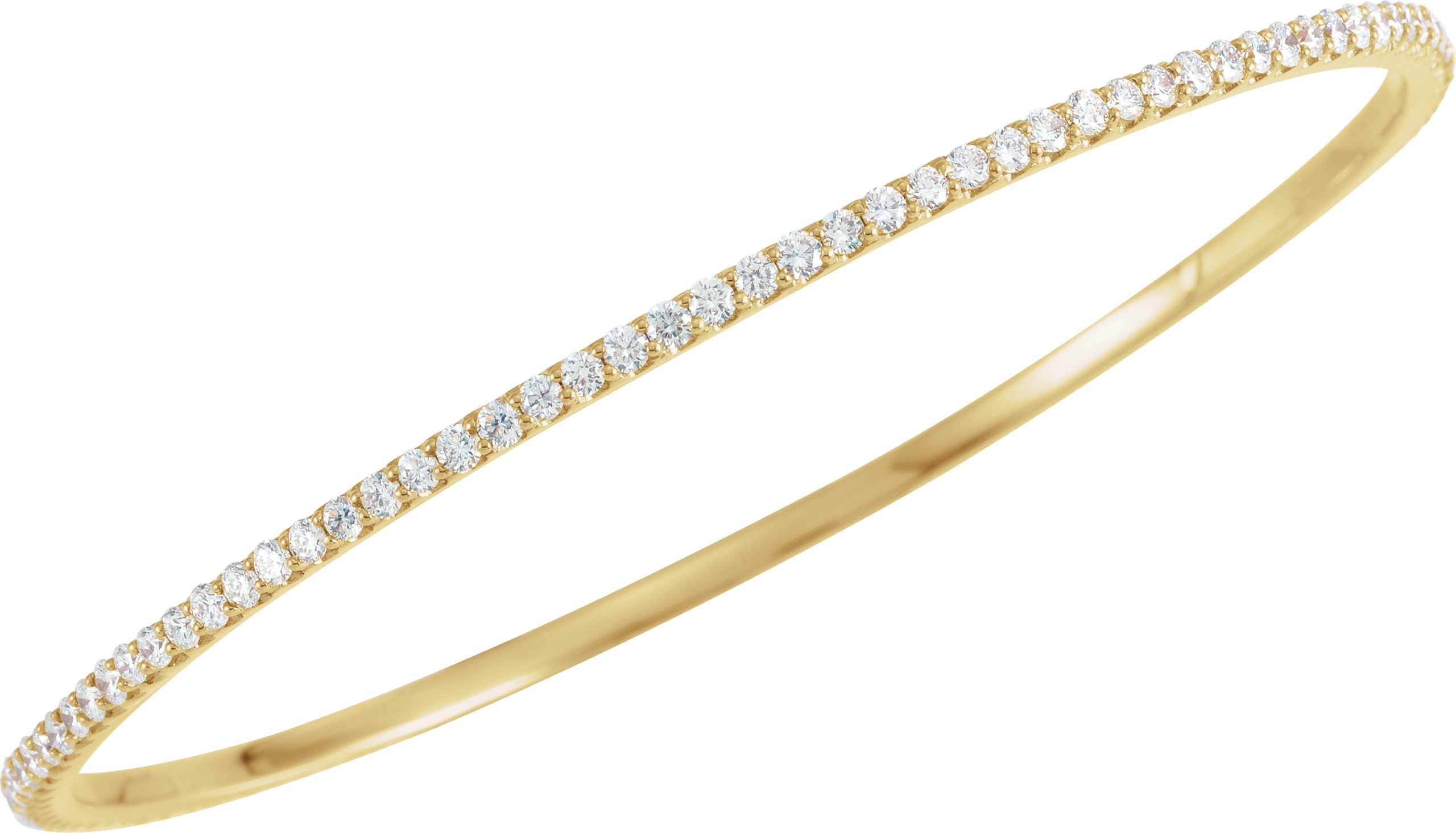 14K Yellow 3 CTW Natural Diamond Stackable Bangle 8 Bracelet